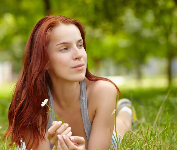 Woman in Meadow — Stock Photo, Image