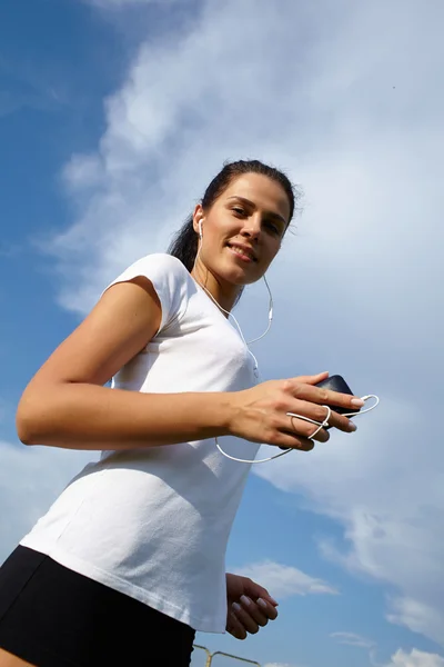 Correre donna sportiva — Foto Stock