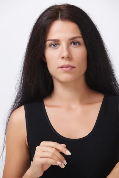 Retrato de mujer sobre blanco — Foto de Stock