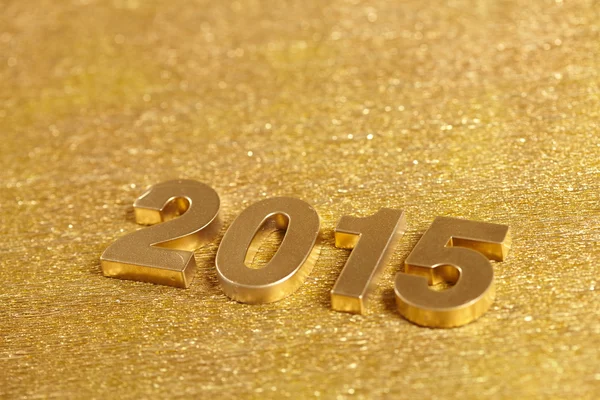 2015 número en oro —  Fotos de Stock