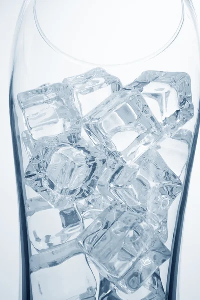 Glass with ice cubes — Stock Photo, Image