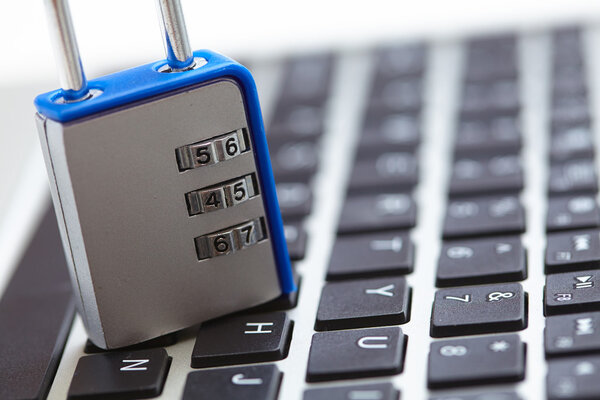 Padlock on keyboard