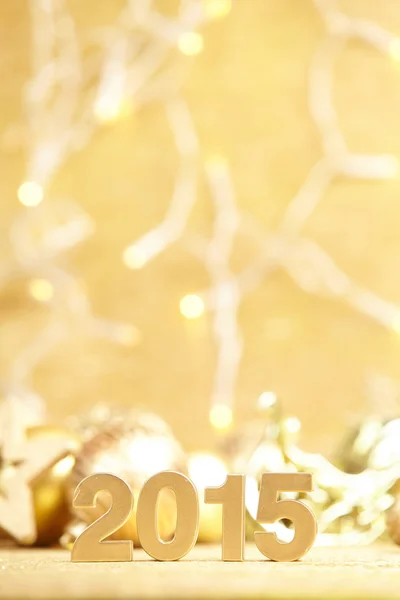 Christmas decorations and New Year sign — Stock Photo, Image