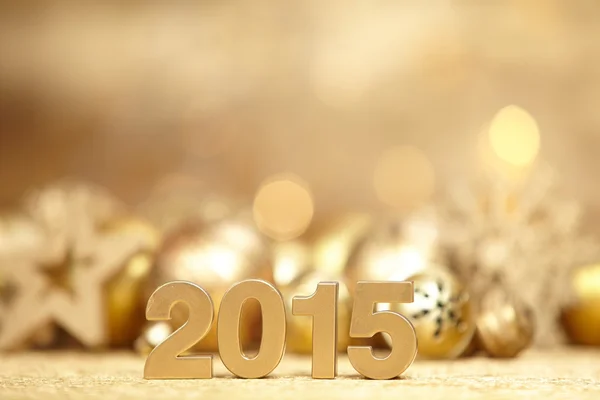 Christmas decorations and New Year sign — Stock Photo, Image