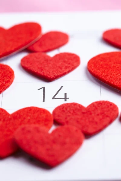 バレンタインの日のカレンダー — ストック写真