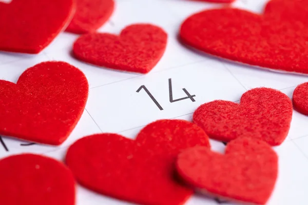 Календарь ко Дню Святого Валентина — стоковое фото