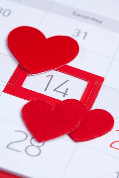 Kalendarz na Walentynki — Zdjęcie stockowe