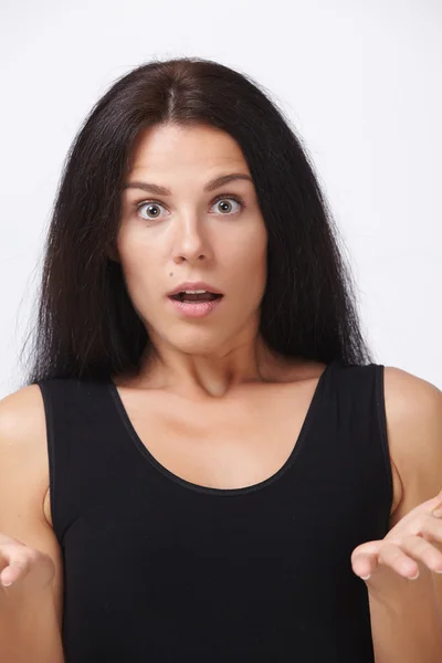 Retrato de mulher em branco — Fotografia de Stock