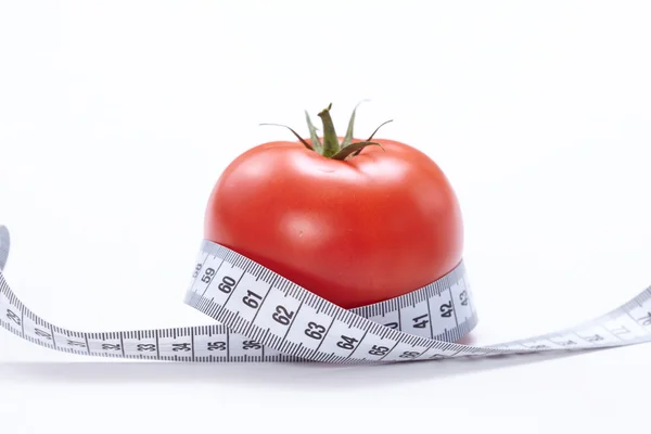 토마토와 테이프를 측정 — 스톡 사진