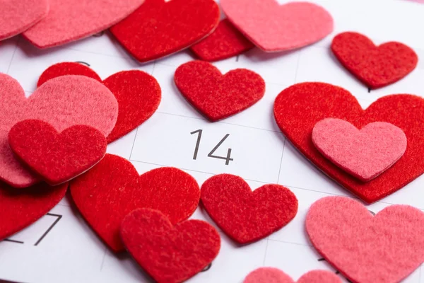 Papier harten op kalender — Stockfoto