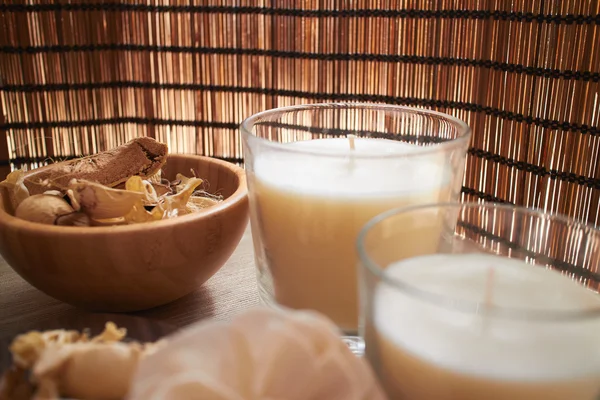 Two white candles — Stock Photo, Image