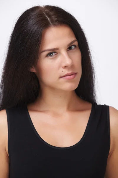 Retrato de mujer sobre blanco — Foto de Stock