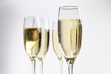Champagne glasses on white clipart