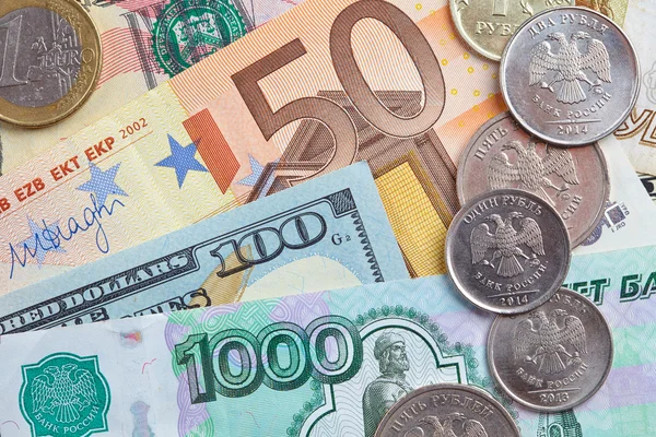 Çeşitli ülkelerin para — Stok fotoğraf