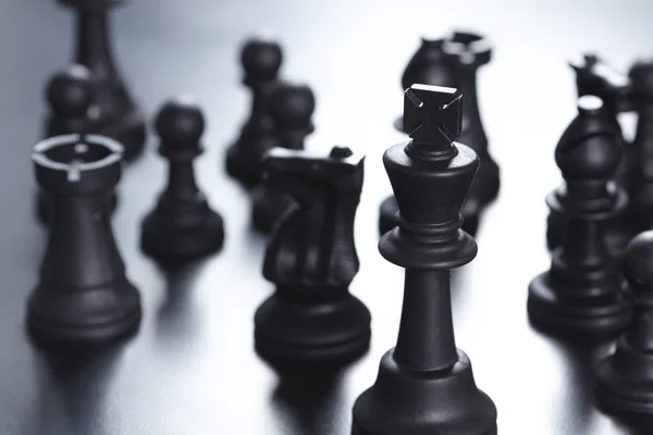 Black chess figures — Stock Photo, Image