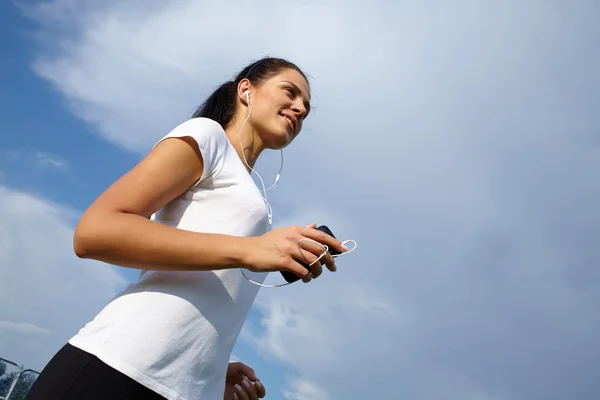 Correre donna sportiva — Foto Stock