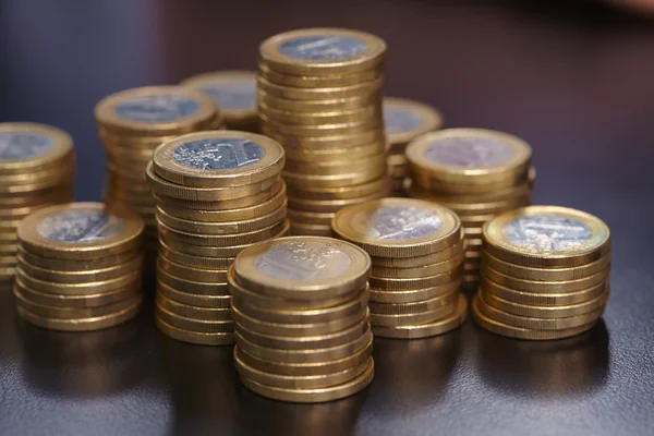Pila Monete Euro — Foto Stock