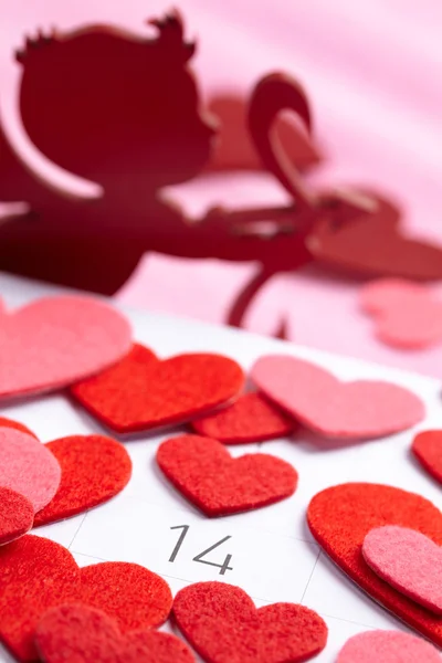 Kalender van de dag van Valentijnskaarten — Stockfoto