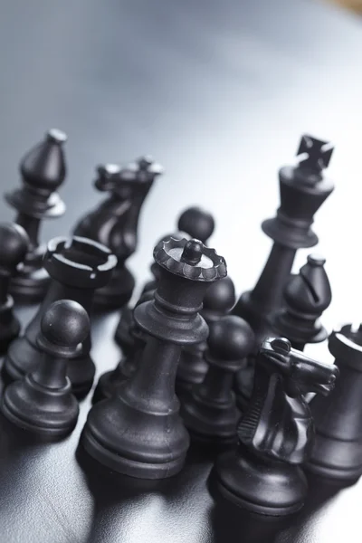 Figure di scacchi neri — Foto Stock