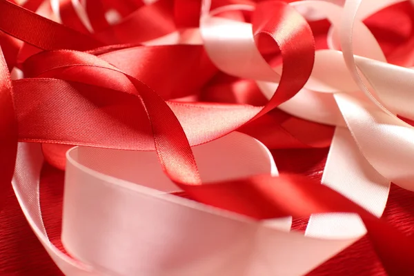 Red satin Ribbons — Stock Photo, Image