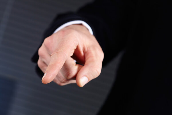 man hand pointing at something