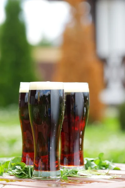 Τρία ποτήρια μπύρας — Φωτογραφία Αρχείου