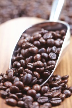 kahve çekirdekleri içinde Kepçe