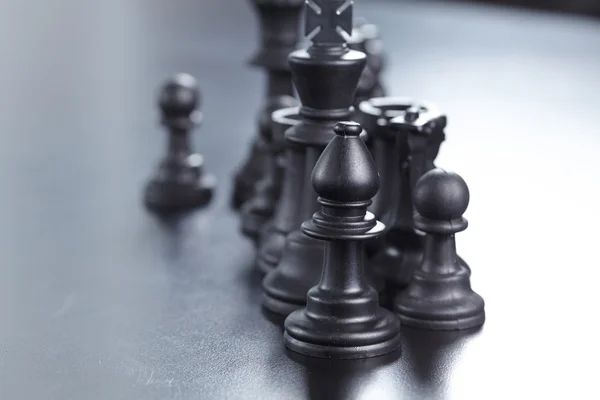 Zwarte chess cijfers — Stockfoto