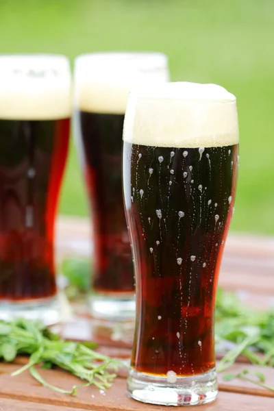 Drie glazen van bier — Stockfoto