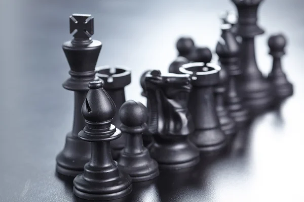 Figure di scacchi neri — Foto Stock