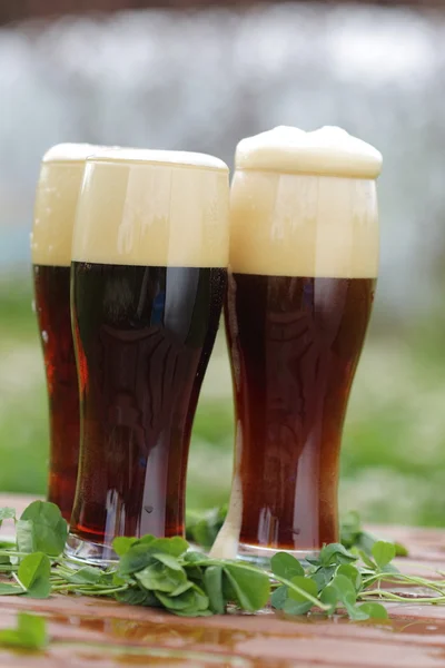 Drie glazen van bier — Stockfoto