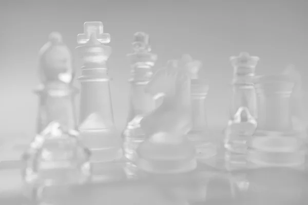 Üveg sakk figurák — Stock Fotó
