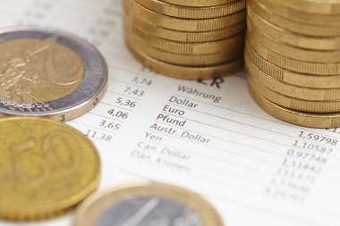 Euro coins yakın çekim