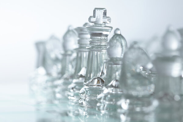 Glass chess figurines