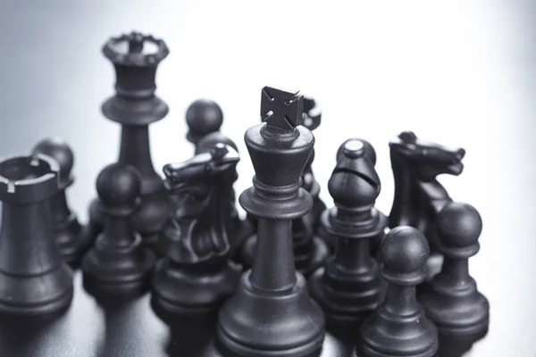 Black chess figures — Stock Photo, Image