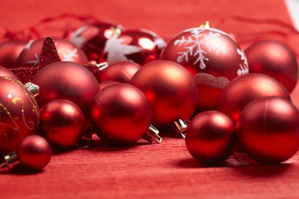 Red Christmas balls Stock Photo