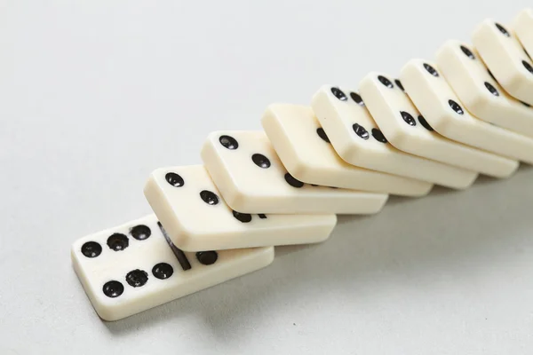 Witte Domino stukken — Stockfoto