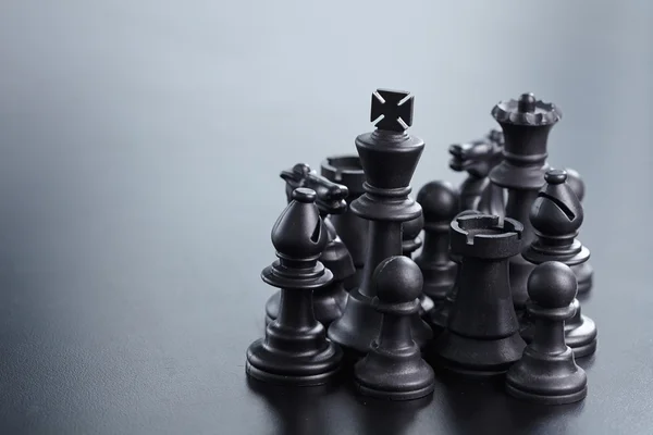 Black chess figures — Stock Photo, Image