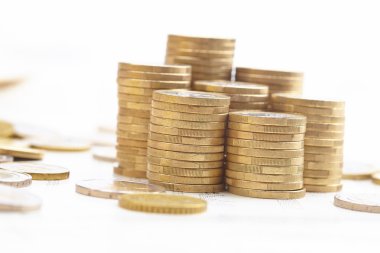 grafik üzerinde Euro coins