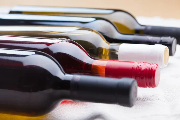 Bottles with different wine — Stock Photo, Image
