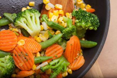 Pan kızarmış sebze