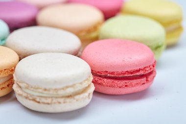 arka plan üzerinde lezzetli macaroons