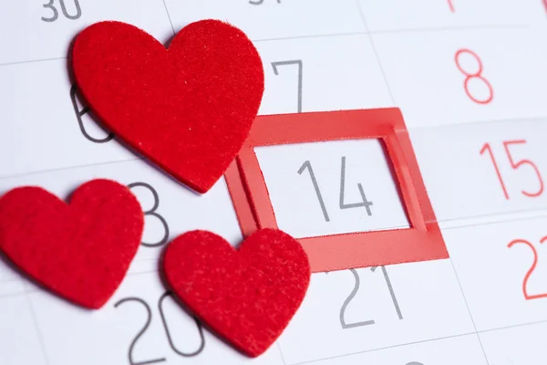 Agenda voor de dag van Valentijnskaarten — Stockfoto