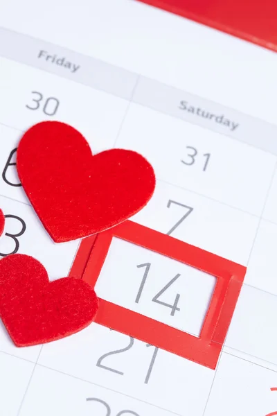 Agenda voor de dag van Valentijnskaarten — Stockfoto