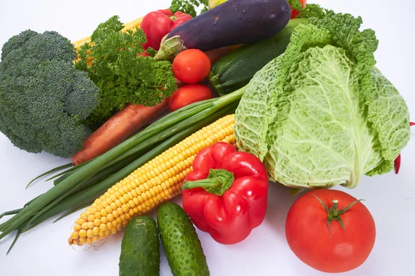 Fresh vegetables on white — Stock Photo, Image