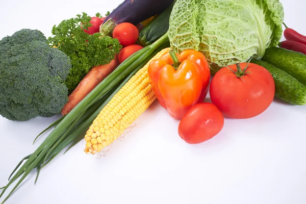 Fresh vegetables on white — Stock Photo, Image