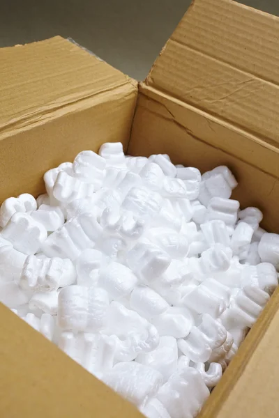 carton box with white packaging filling