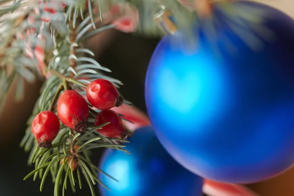 Bolas Coloridas Natal Ramo Abeto — Fotografia de Stock