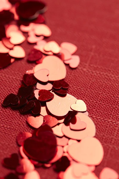 Parlak Kalp Konfeti Arka Plan Sevgililer Günü Kavramı — Stok fotoğraf