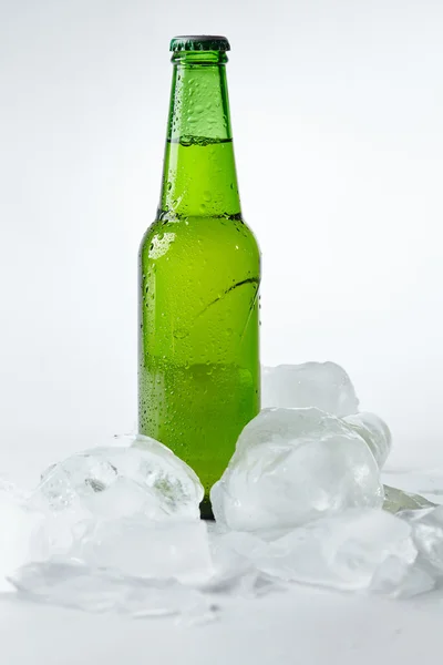 Garrafa de cerveja no gelo — Fotografia de Stock